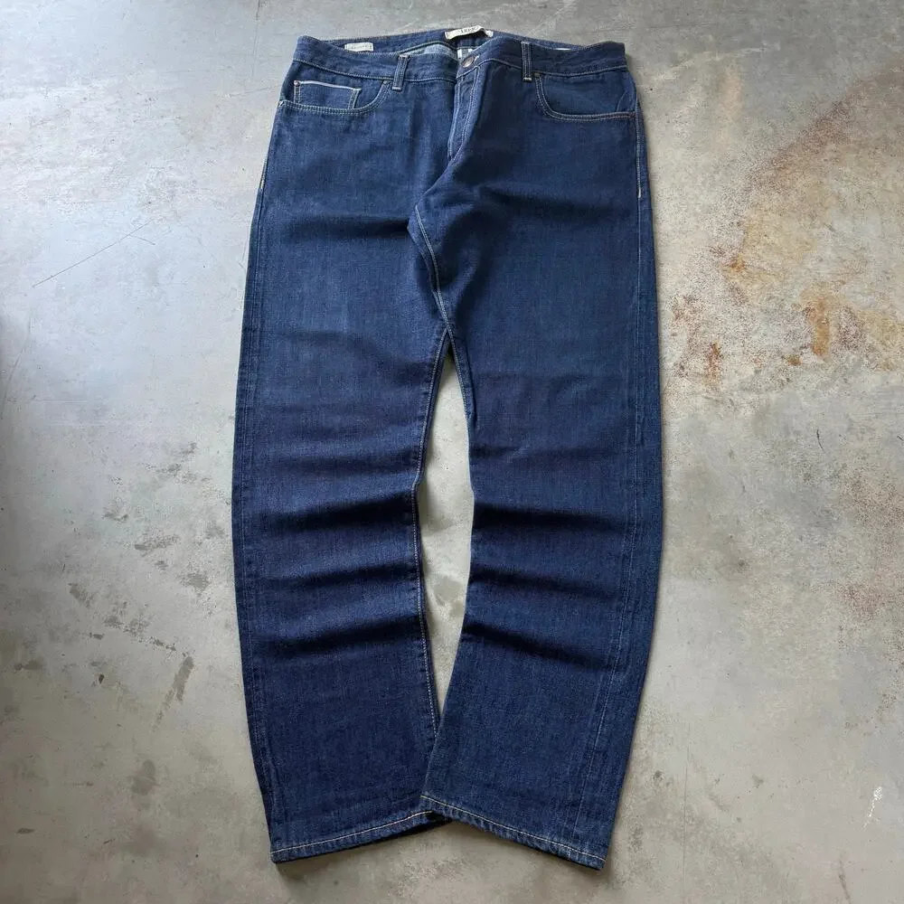 Liu Jo Straight Leg Medium Wash Classic Selvedge Jeans Size 38x33 Made in Italy